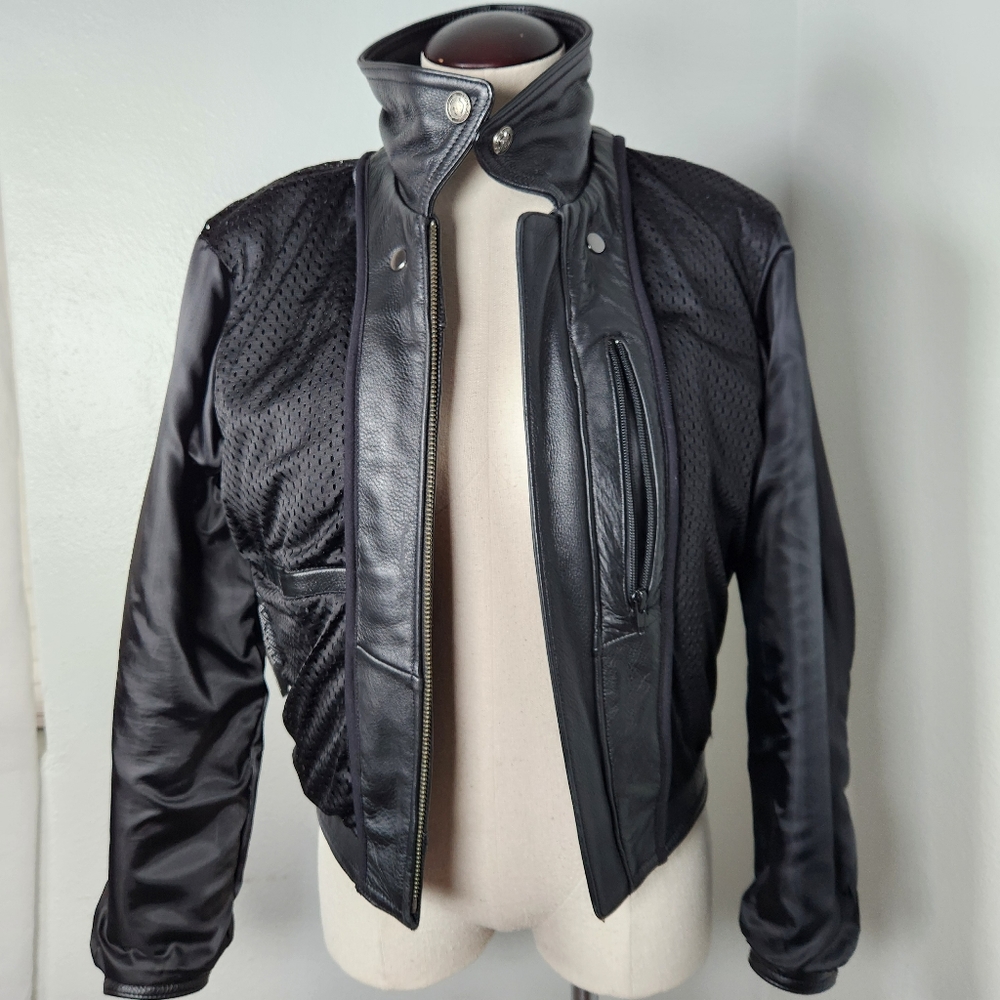 Harley Davidson Women's Black Leather Jacket XS - Picture 9 of 16